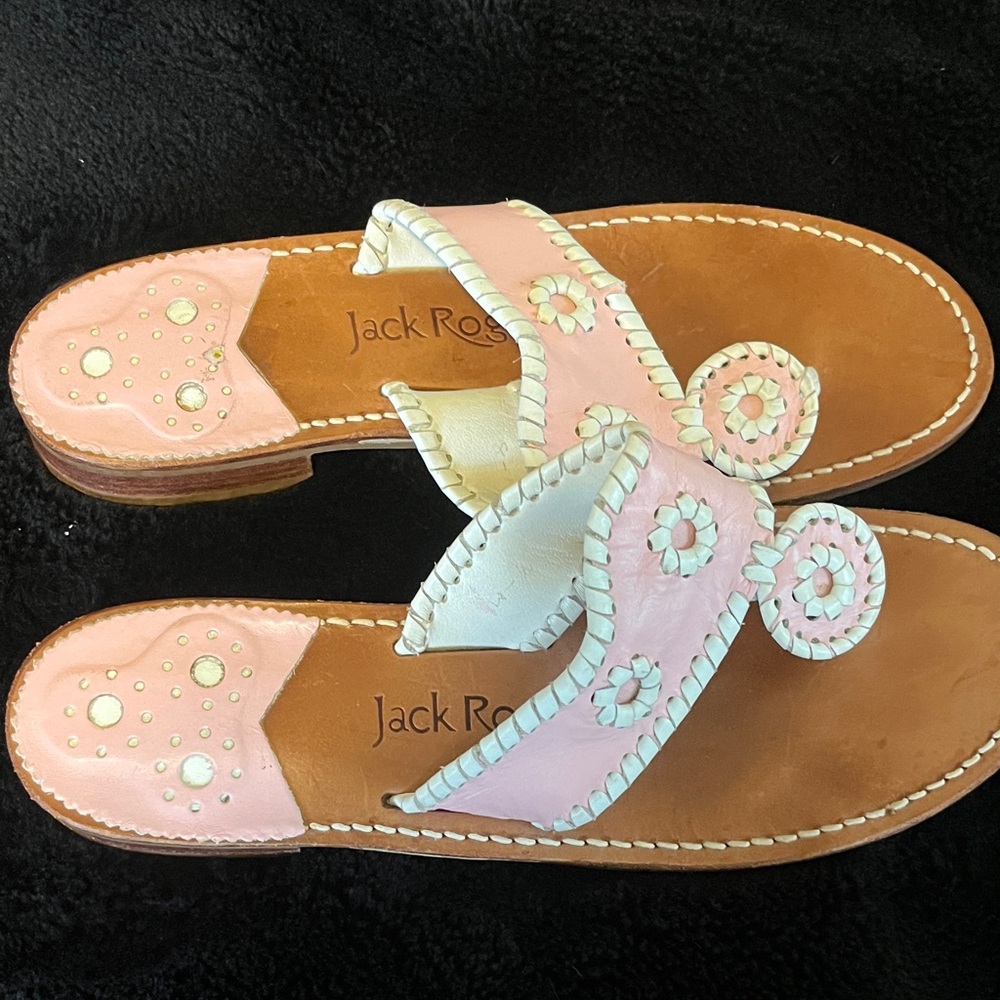 Jack Rogers Pink and Cream Women's Sandals